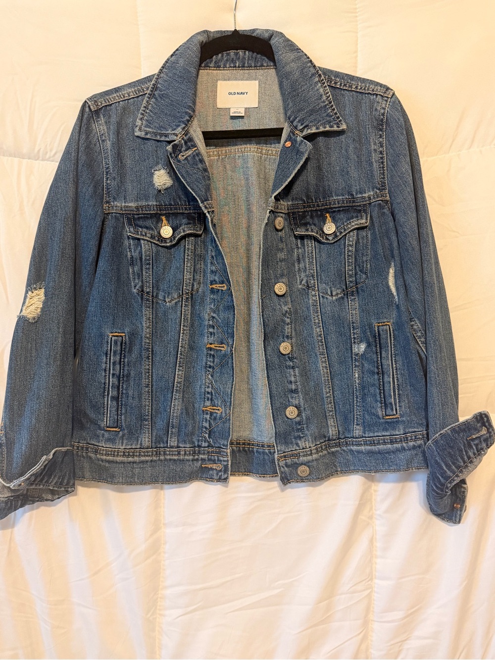 Old Navy Light Blue Distressed Denim Jacket